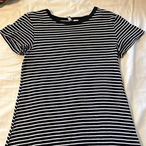 Black and white striped t shirt dress